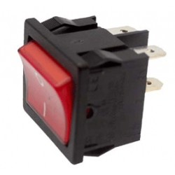 Interruttore luminoso bipolare  faston  rosso